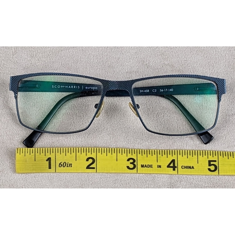 Scott Harris‎ Frames Eyeglasses SH-458 Metal Green Europa Eyewear Rectangular